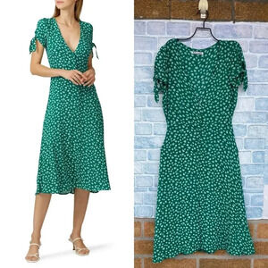 Reformation Green Floral Midi Dress